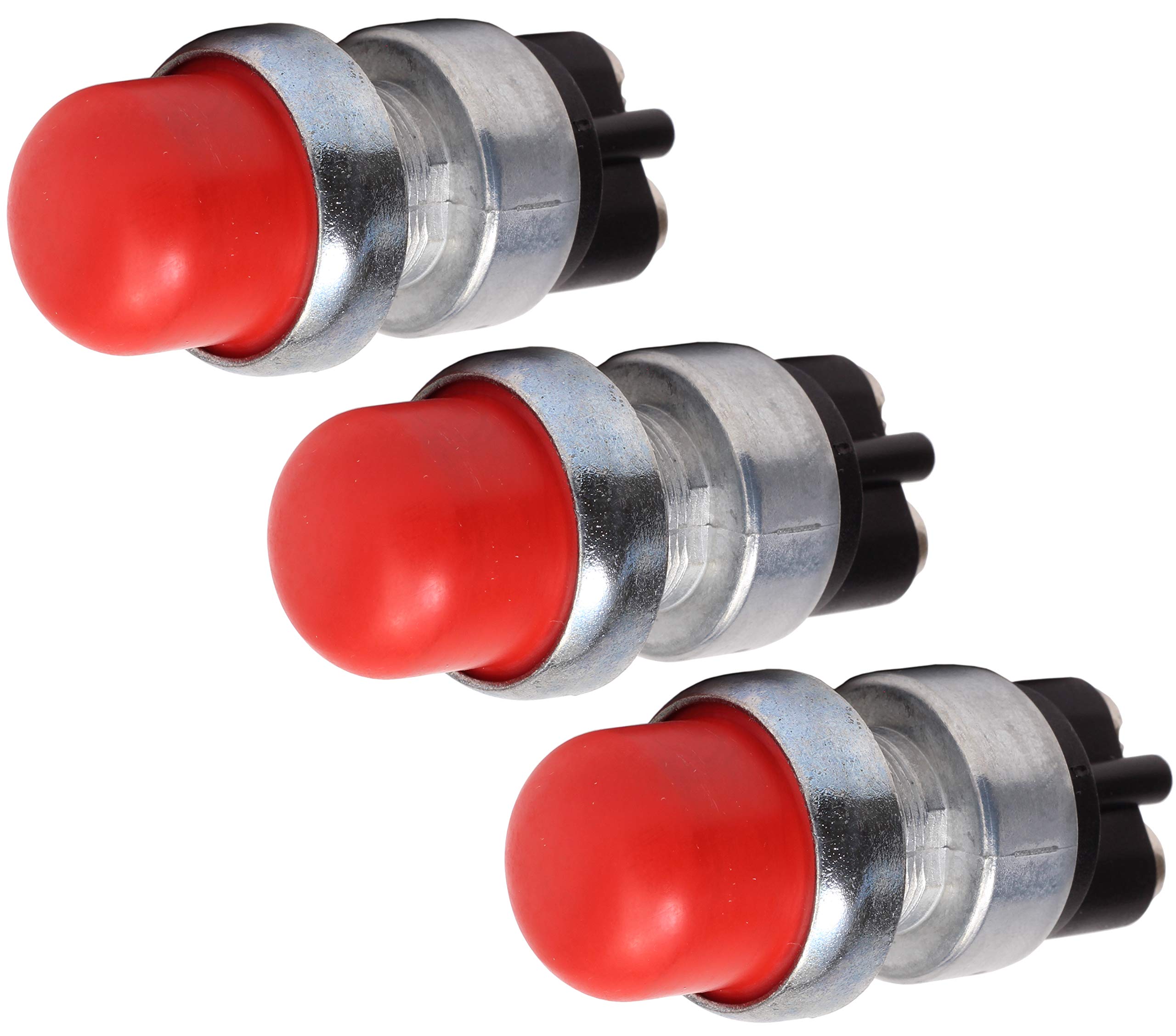 Fastronix Lot de 3 boutons poussoir robustes en néoprène Rouge