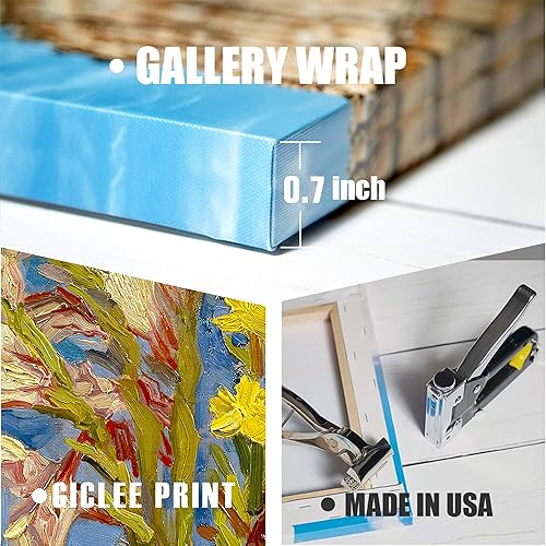 Miniatura 480 de A&T ARTWORK The Starry Night de Vincent Van Gogh. Tamaño del marco: 36 x 30 pulgadas, tamaño de la imagen: 30 x 24 pulgadas, reproducciones clásicas