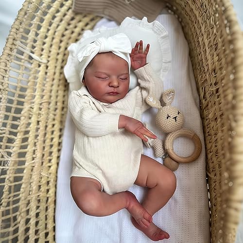 Pinky Reborn Muñecas de bebé recién nacido de 19 pulgadas, muñeca de bebé recién nacido, de la vida real, hecha a mano, de silicona, juguetes para