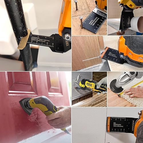 Miniatura 6 de 30 hojas de sierra oscilantes bimetálicas, cuchillas multiherramienta profesionales de borde curvado para madera con clavos, metal, madera,