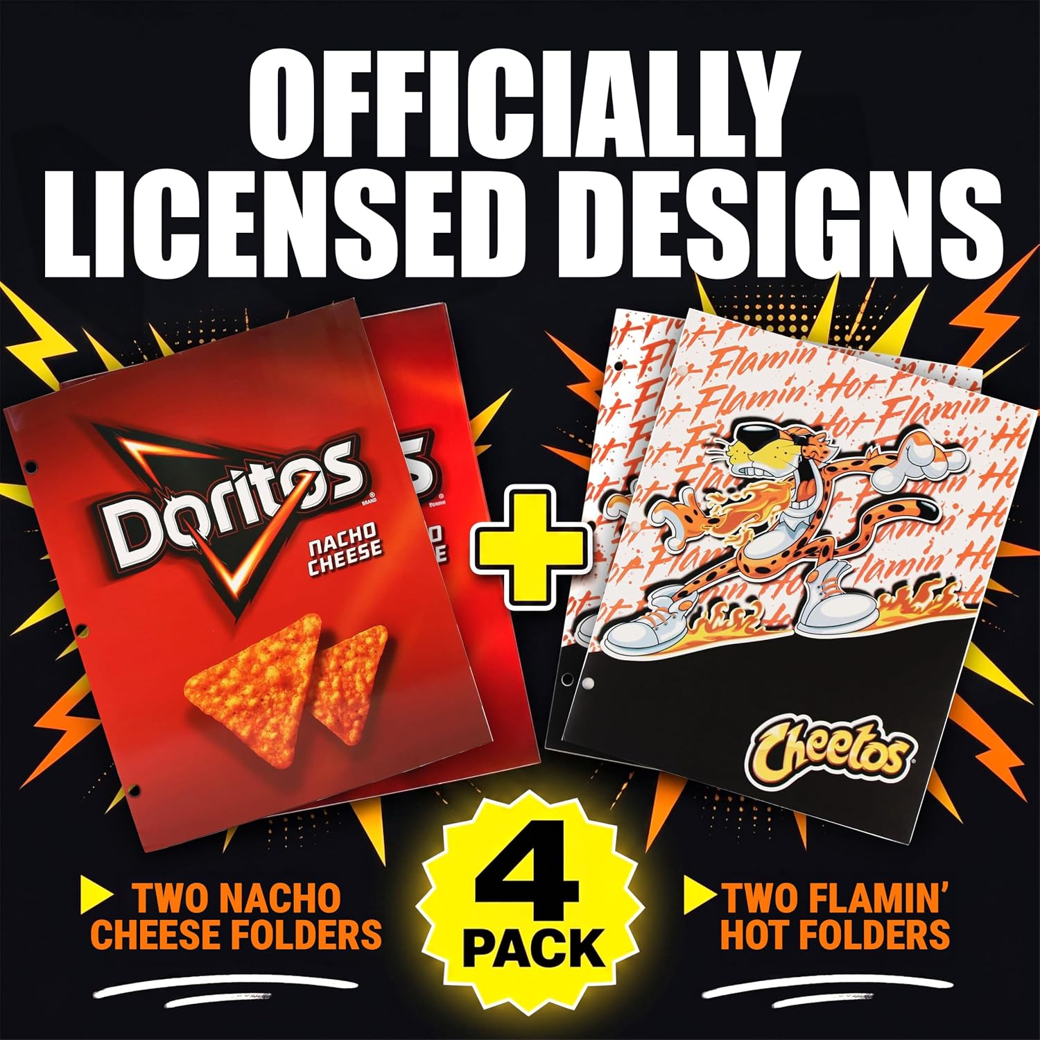 Doritos Cheetos Kids Folders with Pockets for Girls and Boys Multipack image 2