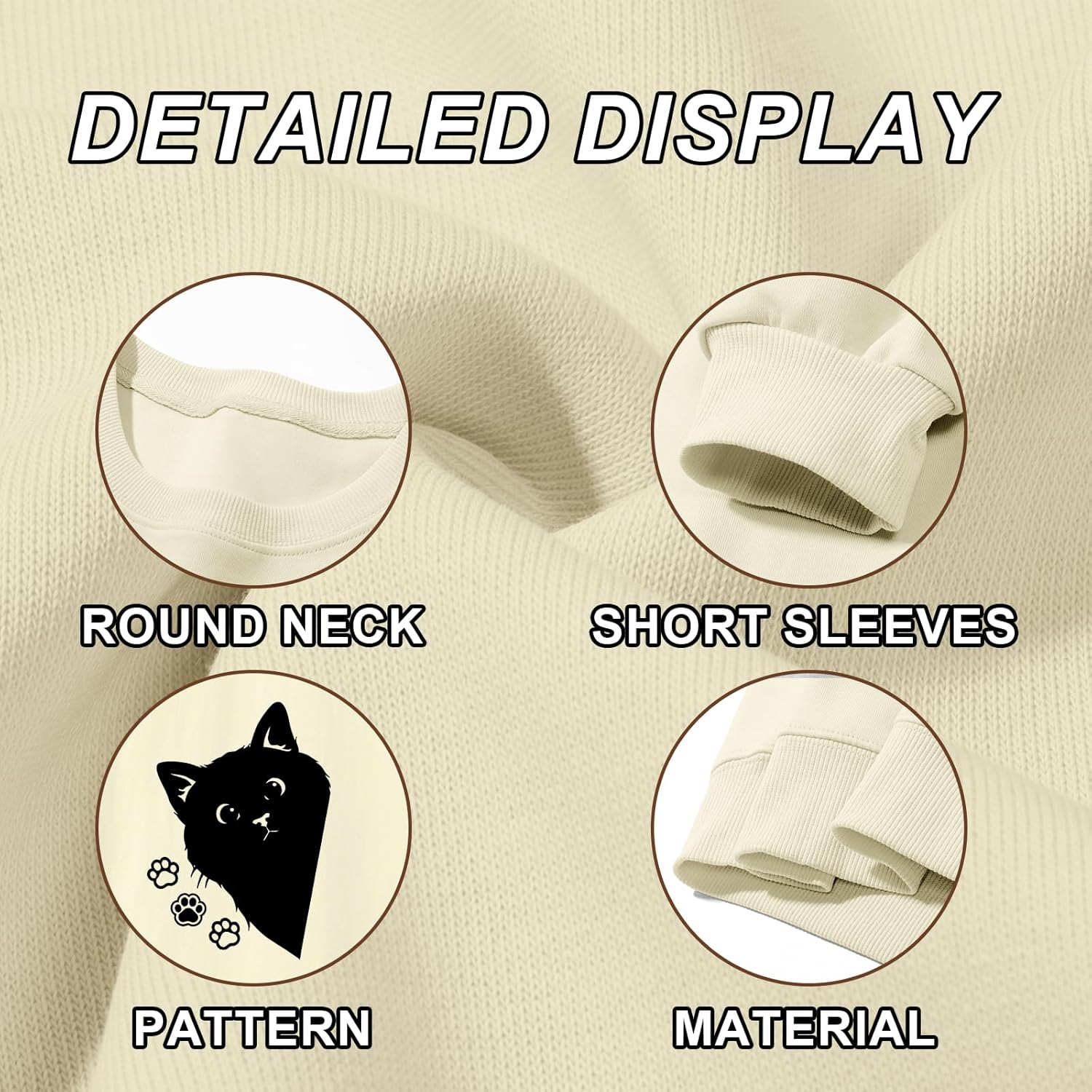 Cat Sweatshirts for Women Funny Graphic Sweatshirt Cute Paw Printed Long Sleeve Shirts Cat Claws Pullover Tops - Image 7