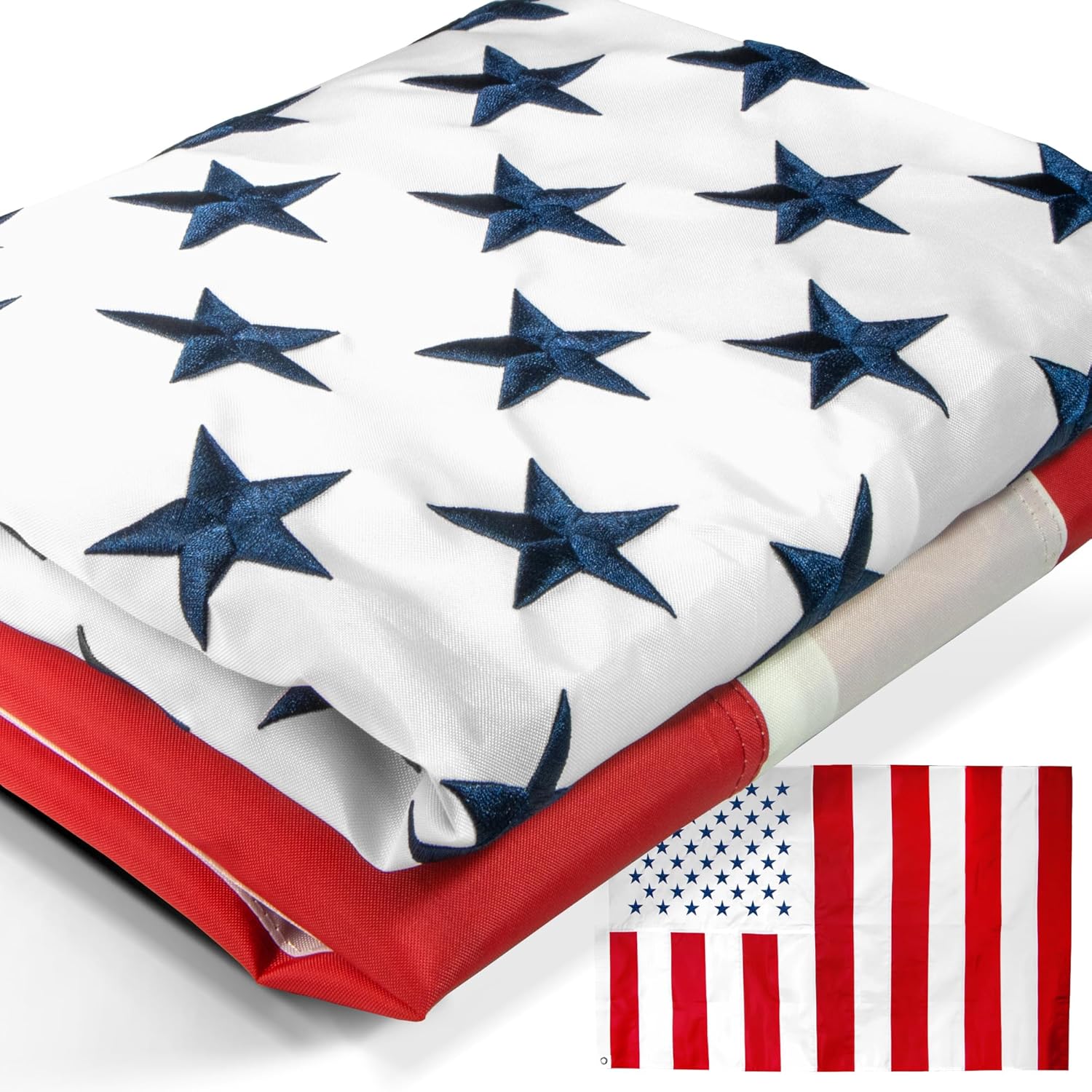 Anley EverStrong Series US National Civil Peace Flag 3x5 Foot Heavy Duty - Embroidered Stars and Sewn Stripes - 4 Rows of Lock Stitching - American Civil Peace Flags with Brass Grommets 3 X 5 Ft