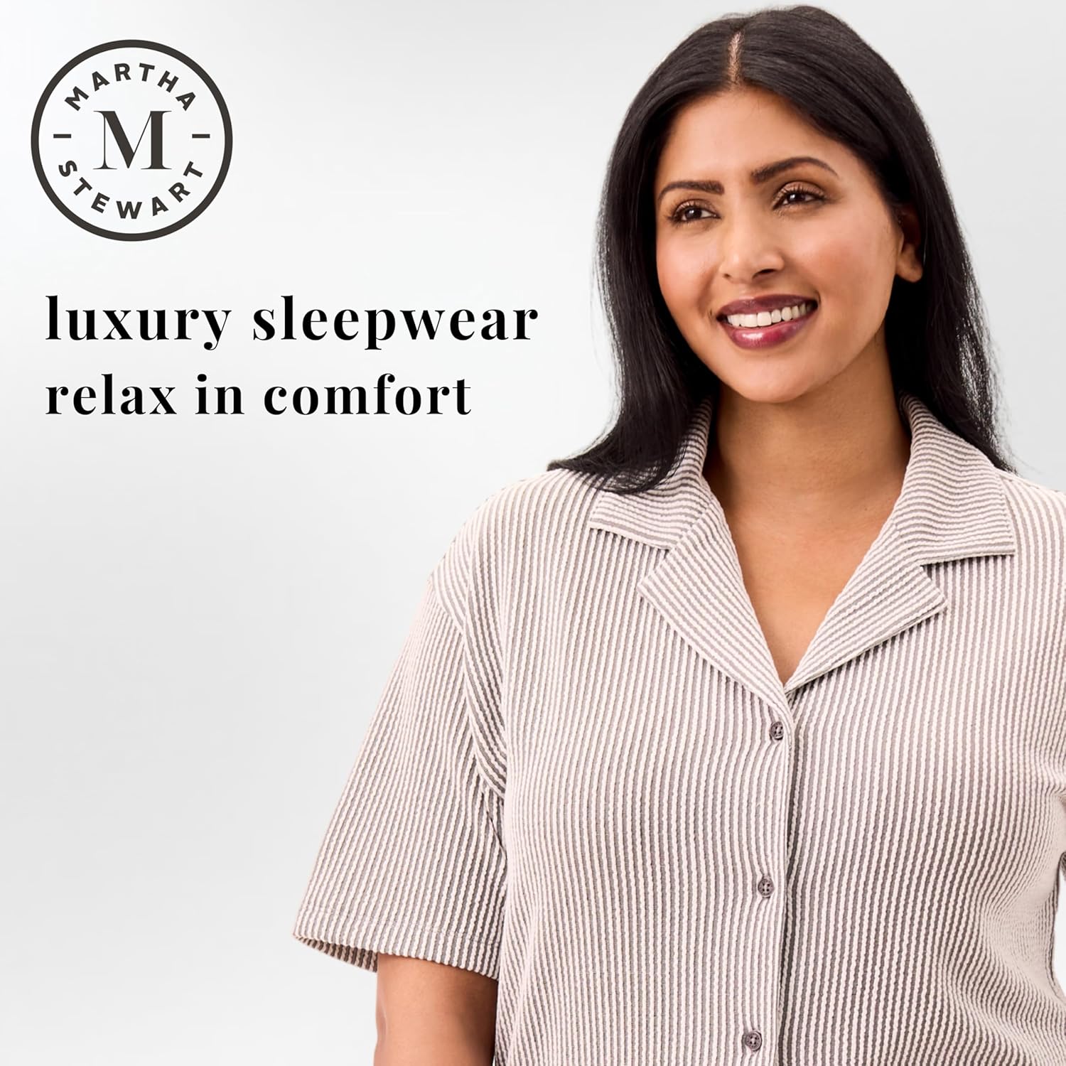 Martha Stewart Women’s Pajama Set | Soft Ribbed Jersey 2 Pc. Sleepwear | Light and Comfy - Image 2