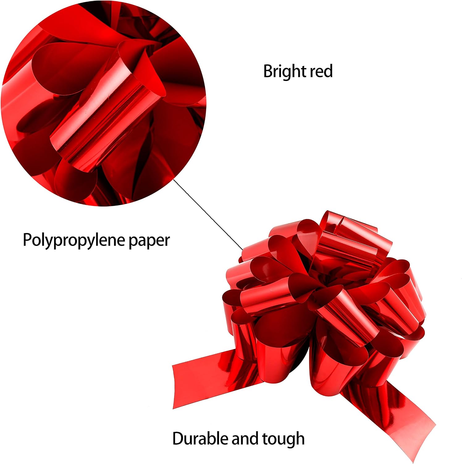 Tanlee 16 inch Large Bright Red Car Bows Car Gift Bow Giant Bows for Grand Gift Decor Festival Gifts Wedding Car Decor