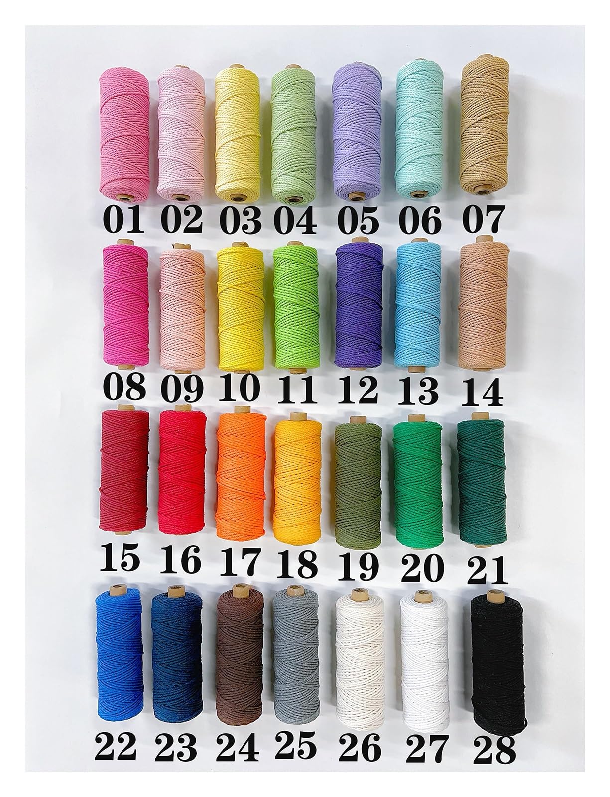 Lina konopna pleciona, 3 mm 100% bawełniany sznurek, kolorowy, ręcznie robiony, skręcany do makramy, dekoracja domu, wesele, opakowanie foliowe 100 m(07 Macaroon Coffee)