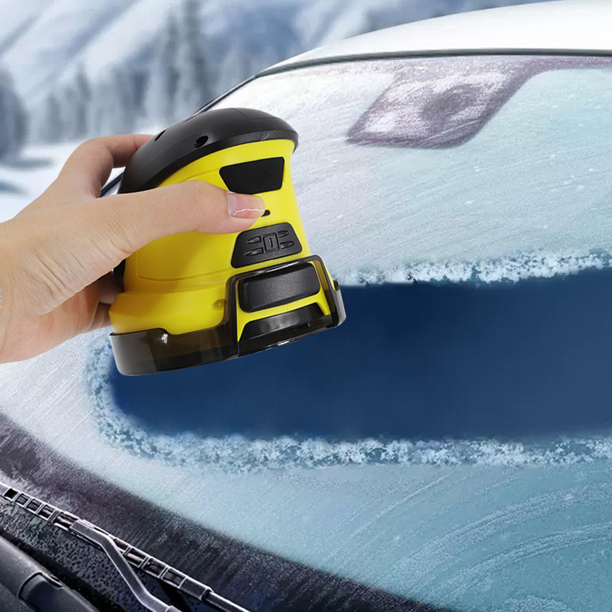 Rascador de hielo eléctrico, removedor de parabrisas motorizado inalámbrico con disco giratorio de 200 RPM para una rápida eliminación de heladas y nieve para conducción en invierno
