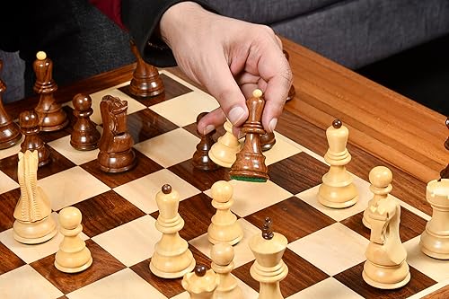 Miniatura 8 de CHESSBAZAAR 3.8" King, 1959 Russian Zagreb Staunton Chess Set, Wooden Chess Pieces only in Sheesham Boxwood  34 Chessmen - 2 extra queens