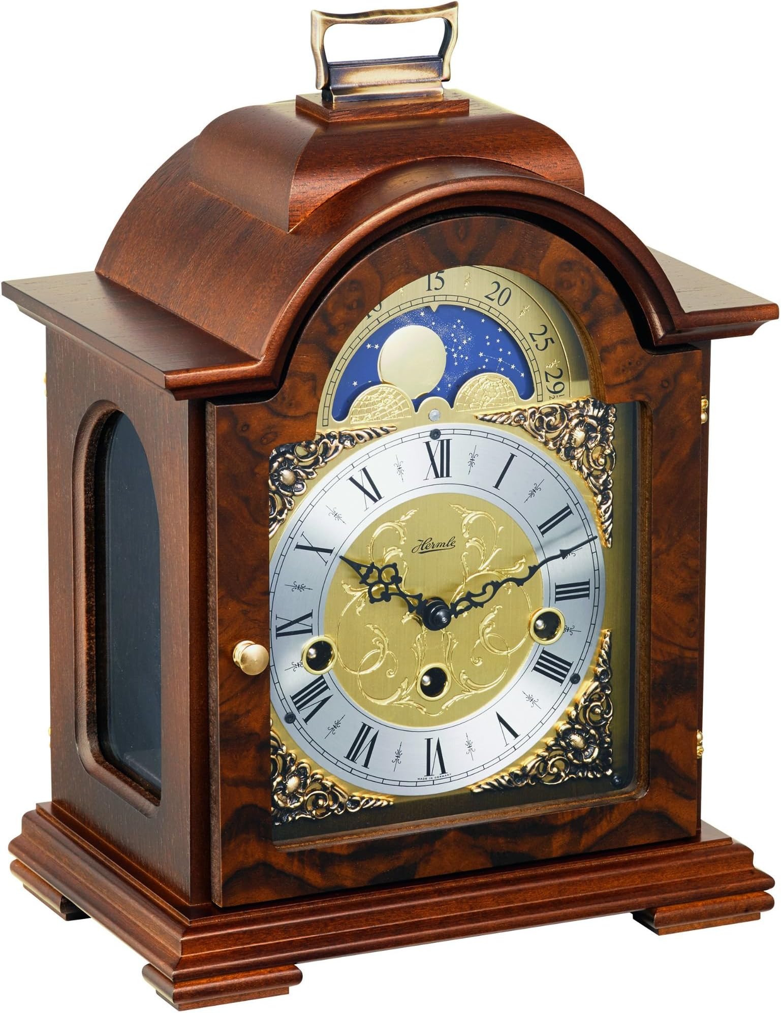 Watching Clocks Hermle Debden Mechanical Mantel Clock with Moon Phase