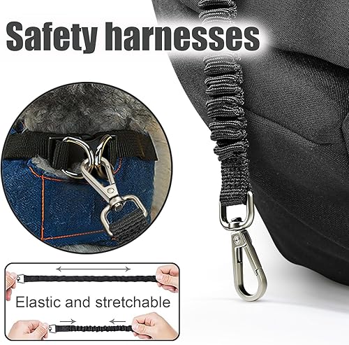 Miniatura 4 de AOFOOK Correa de hombro acolchada ajustable para perros y gatos con bolsillo de malla para viajes al aire libre morado claro - gris talla S - hasta