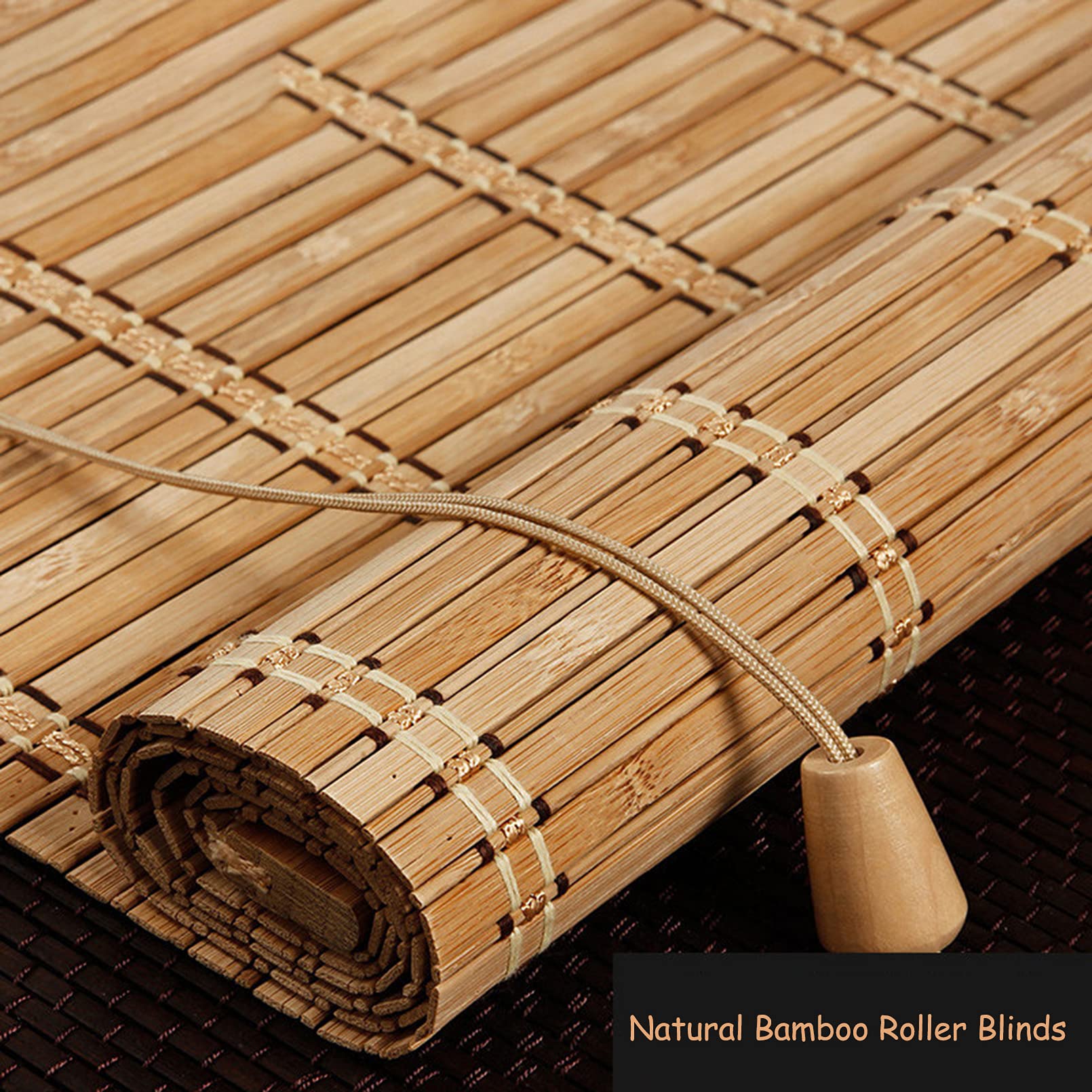 Rideau En Bambou Rétro,Rideau Occultant En Bambou,Stores à Enroulement En Bambou,Stores Venitien Bois,Stores À Rouleaux Romains,Respirant/écologique,pour Jardins,Personnalisées (120x140cm/47x55in)