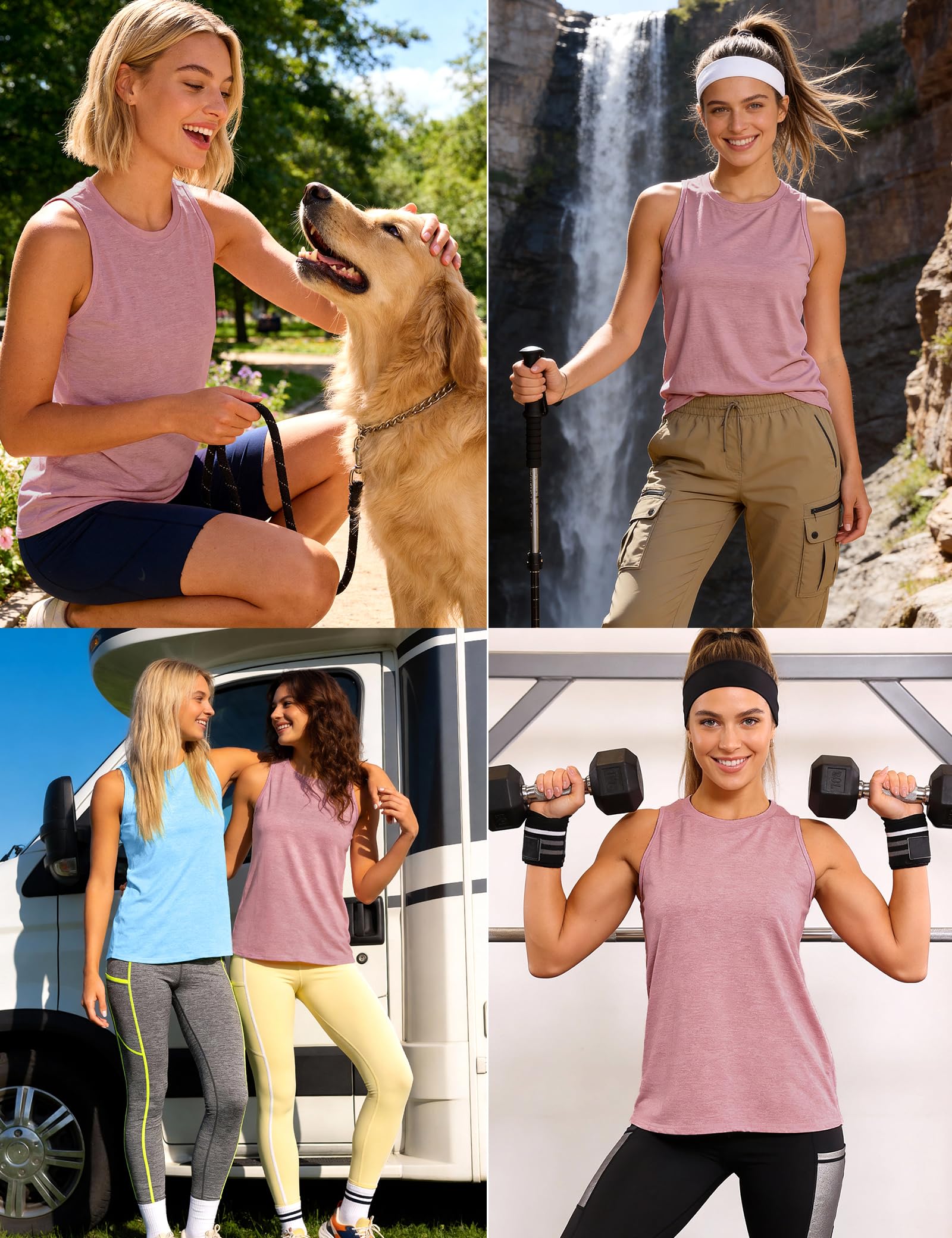 Gyabnw Camiseta Sin Mangas de Fitness para Mujer Chaleco Deportivo con Espalda de Malla Top Deportivo para Yoga y Correr