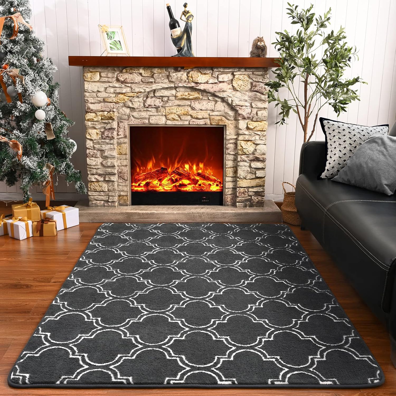 HOMORE Rugs for Bedroom, 3×5 Grey Rugs for Kids Room,