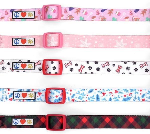Pawtitas Dog Collars Large Breeds Multicolor Color Dog Collar Adjustable Puppy Collar Christmas Cookies Christmas Dog Collar - 5