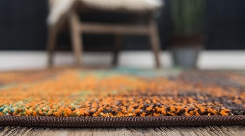 Miniatura 7 de Unique Loom Jardin Collection - Alfombra para múltiples áreas, abstracta, vibrante., Polipropileno, Multicolor / naranja