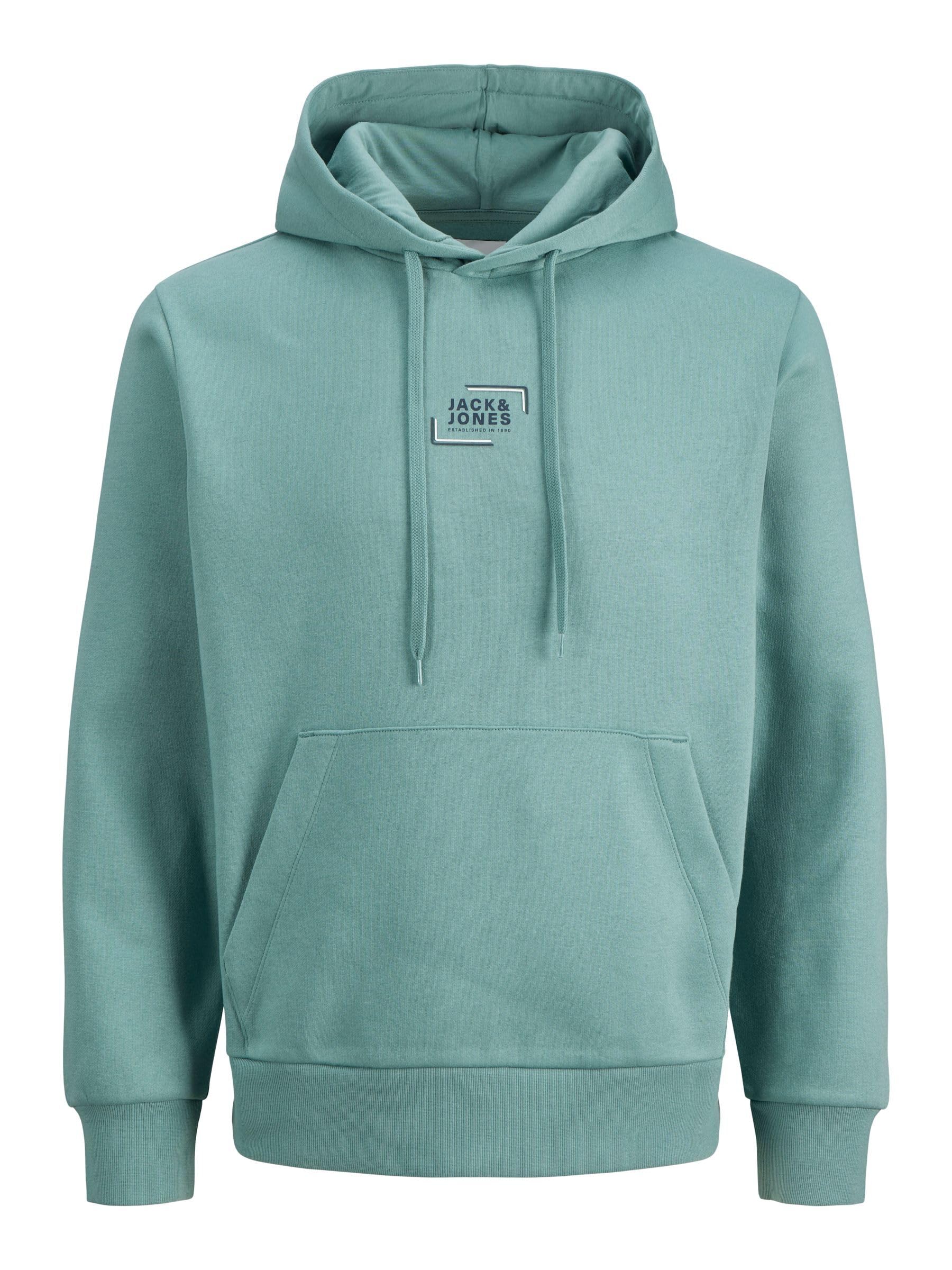 JACK & JONES Mens Jjcorp Graphic Sweat Hood Noos, Mineral Blue, XL UK