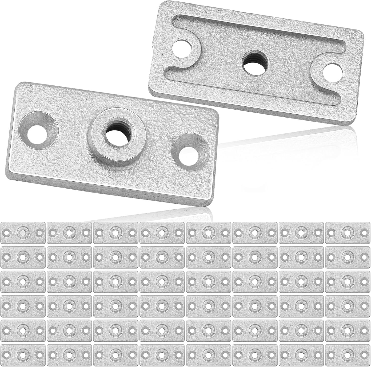 Gisafai 48 Pcs Ceiling Flange Hangers for 3/8 in Ceiling Flange Hanger Plate Threaded (Pipe) for DIY Plumbing and Industrial Decor, Threaded Rod, Galvanized Iron, Wall Mounting