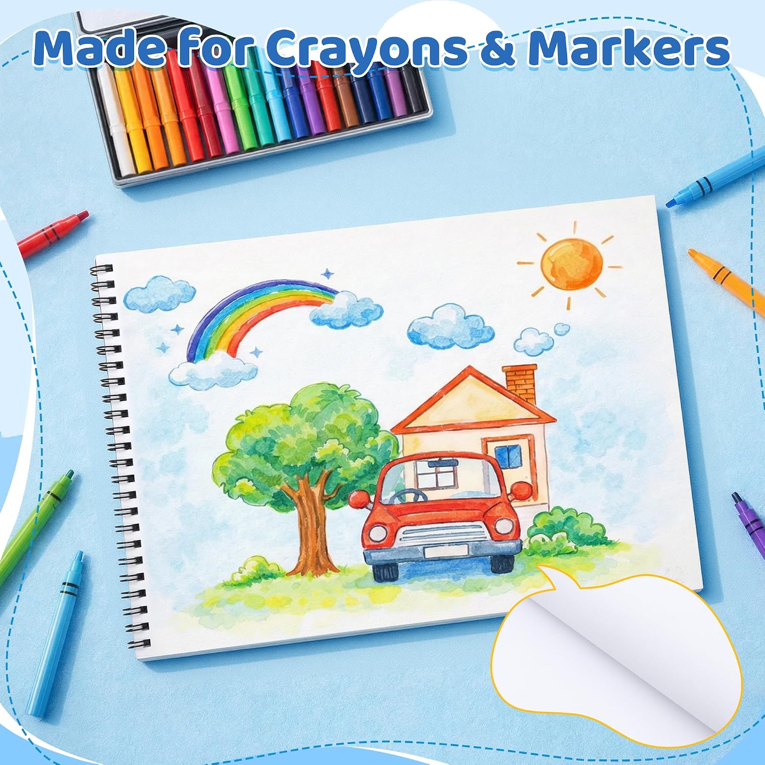 9" x 12" Sketch Book, 24-Pack 40 Sheets Drawing Paper Pad for Kids Coloring, Writing or Painting, Kid Drawing Pad & Art Supplies, Sketch pad for Kids Ages 3+ (9" x 12"(Pack of 24))