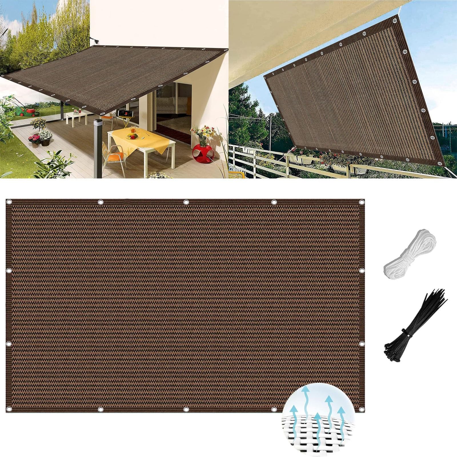 Voile Ombrage 1.8 X 9.5 M Rectangulaire Couvert Végétal