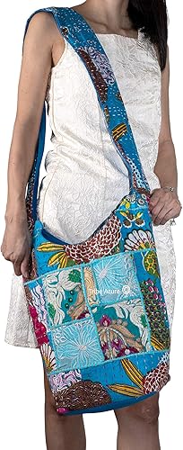 Miniatura 10 de Tribe Azure - Bolso bandolera de lona para mujer diseño floral diseño de monje