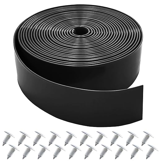 Lumpro Vinyl Straps for Patio Chair Repair Kit 2'' Wide 20 Ft Long Replacement Straps + 40 Free Rivets for Outdoor Lawn Furniture Chaise Lounge Repair (Black)