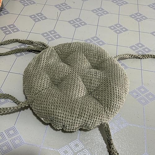 Miniatura 10 de Cojín de asiento redondo personalizado, almohadillas antideslizantes para silla con lazos, cojín de silla de 2.3 pulgadas de grosor, cojín de silla