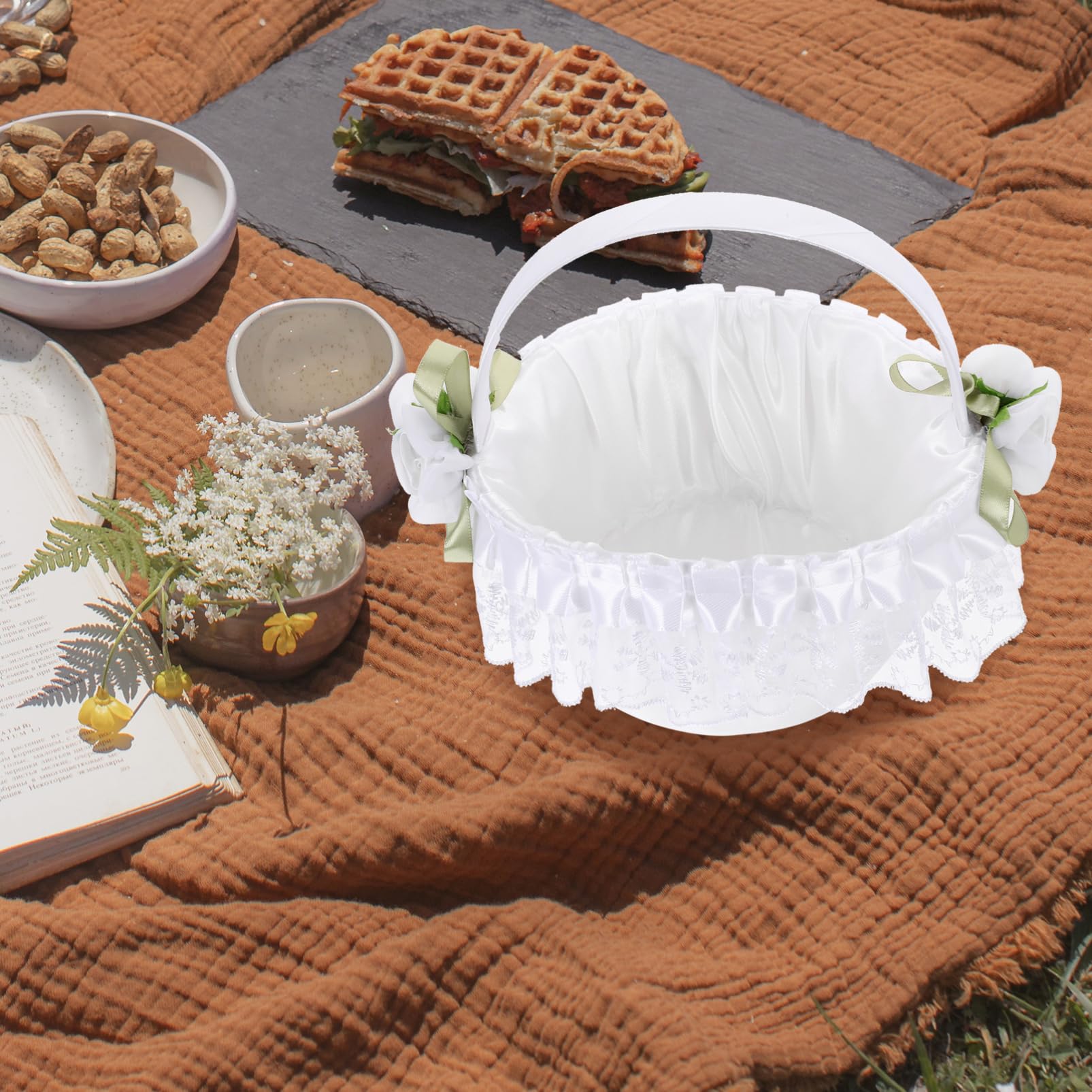 Alipis 4stücke Eleganter Hochzeitsblumenkorb Mit -design Handgefertigter Tragkorb Für Blumen Und Für Hochzeiten Und Feiern
