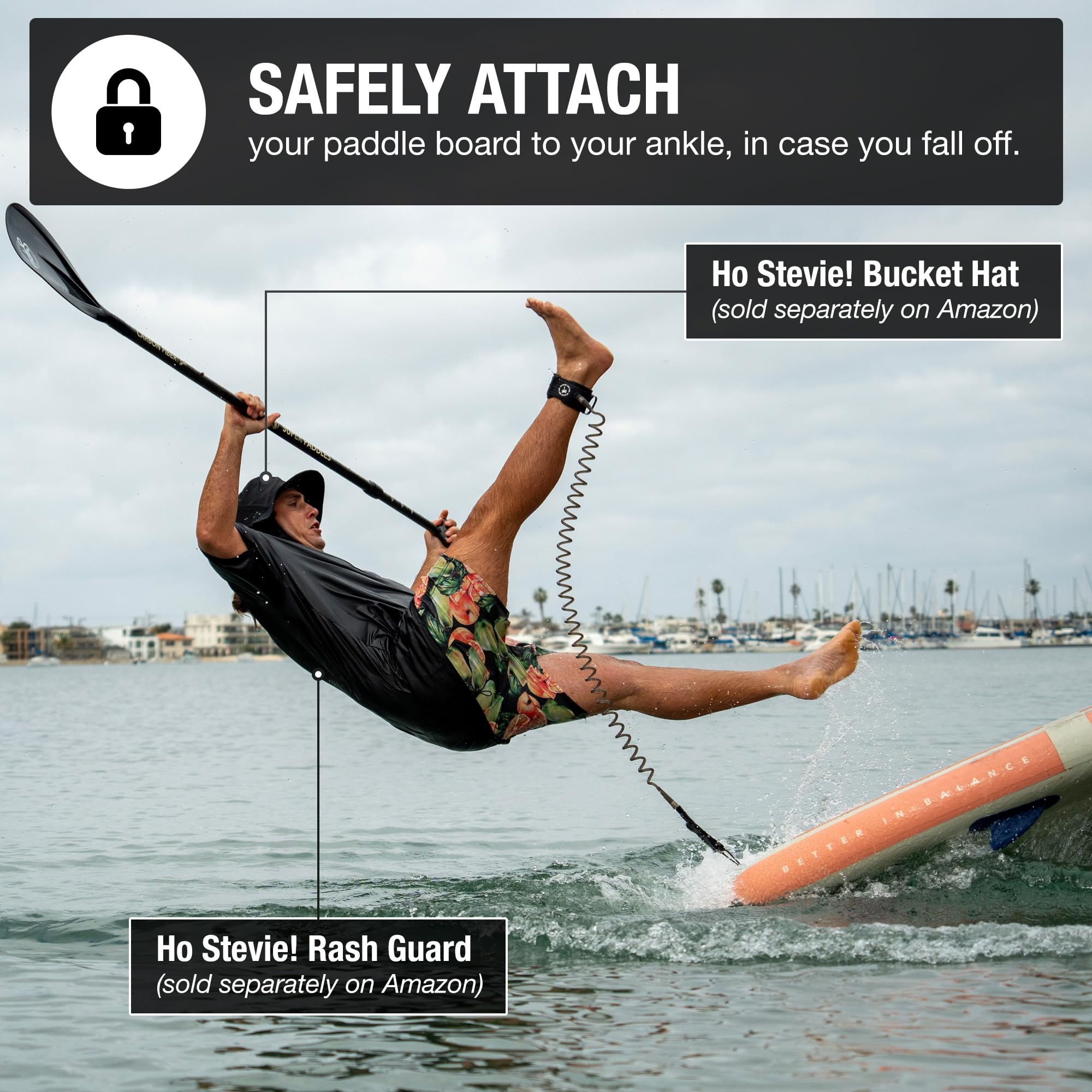 Ho Stevie! SUP-Leine – starke und bequeme Spiral-Leine für alle Stand Up Paddleboards