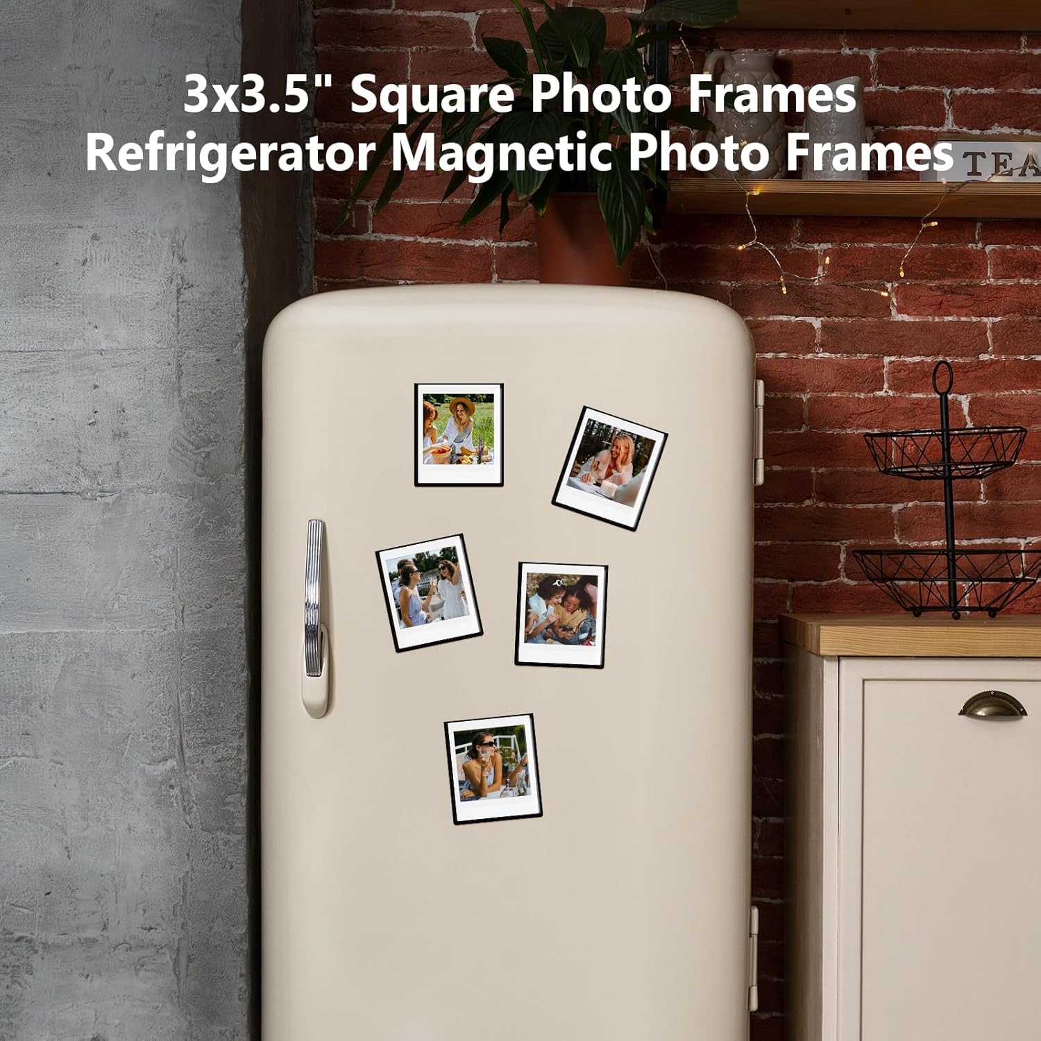 25 Pack Fridge Magnet Frame for Instax Square SQ1/SQ6/SQ10/SQ20/SQ40 Instant Camera Film, 3.38x2.83” Picture Magnetic Frame for Fuji Instax Square Film - Photo Frame Display Fits - Black
