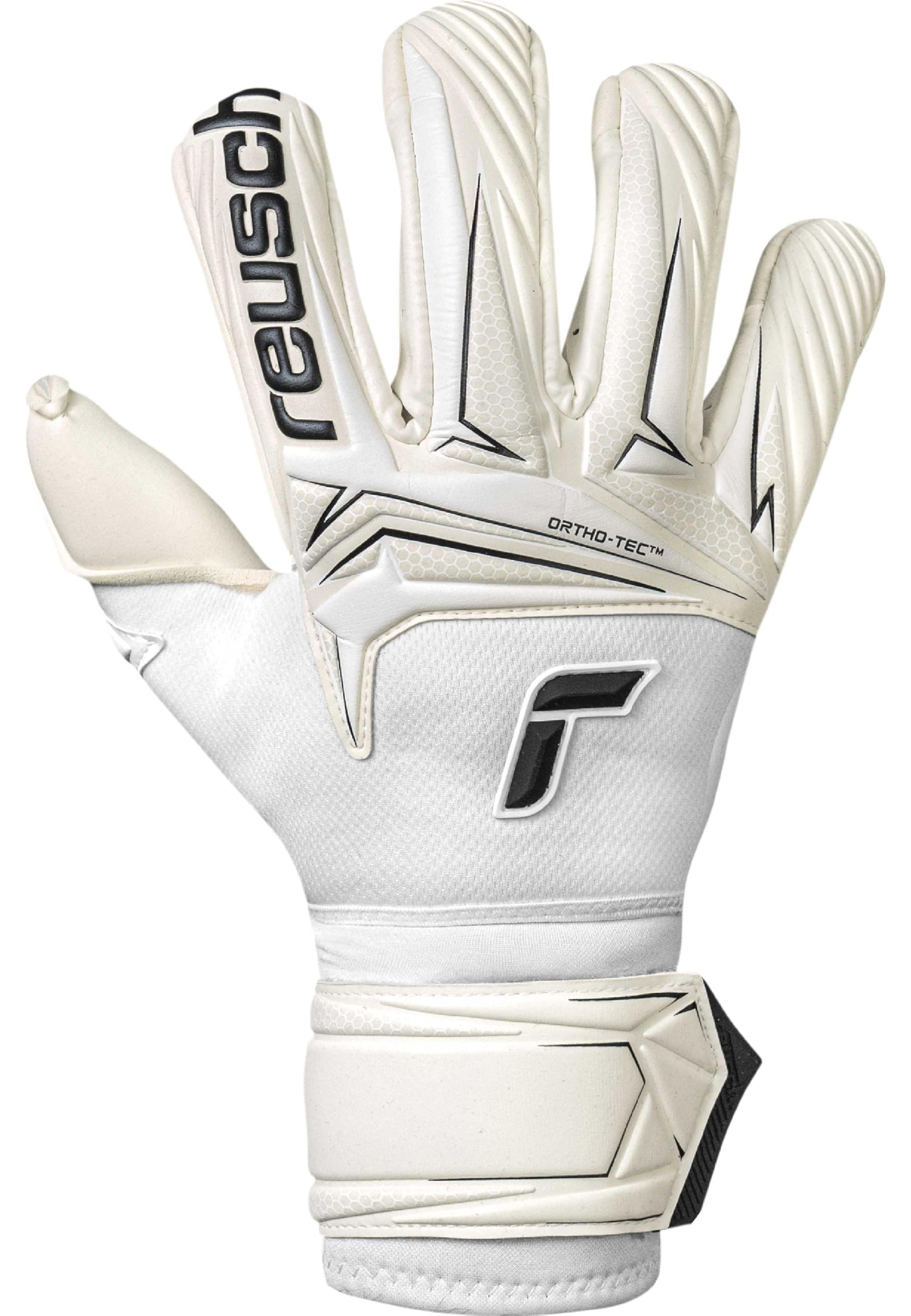 Reusch Guanti da portiere professionale adulti | Protezione delle dita | Aderenza eccezionale, allenamenti e partite, erba sintetica e naturale, Taglie 7,5-12, Attrakt Gold X Ortho-Tec