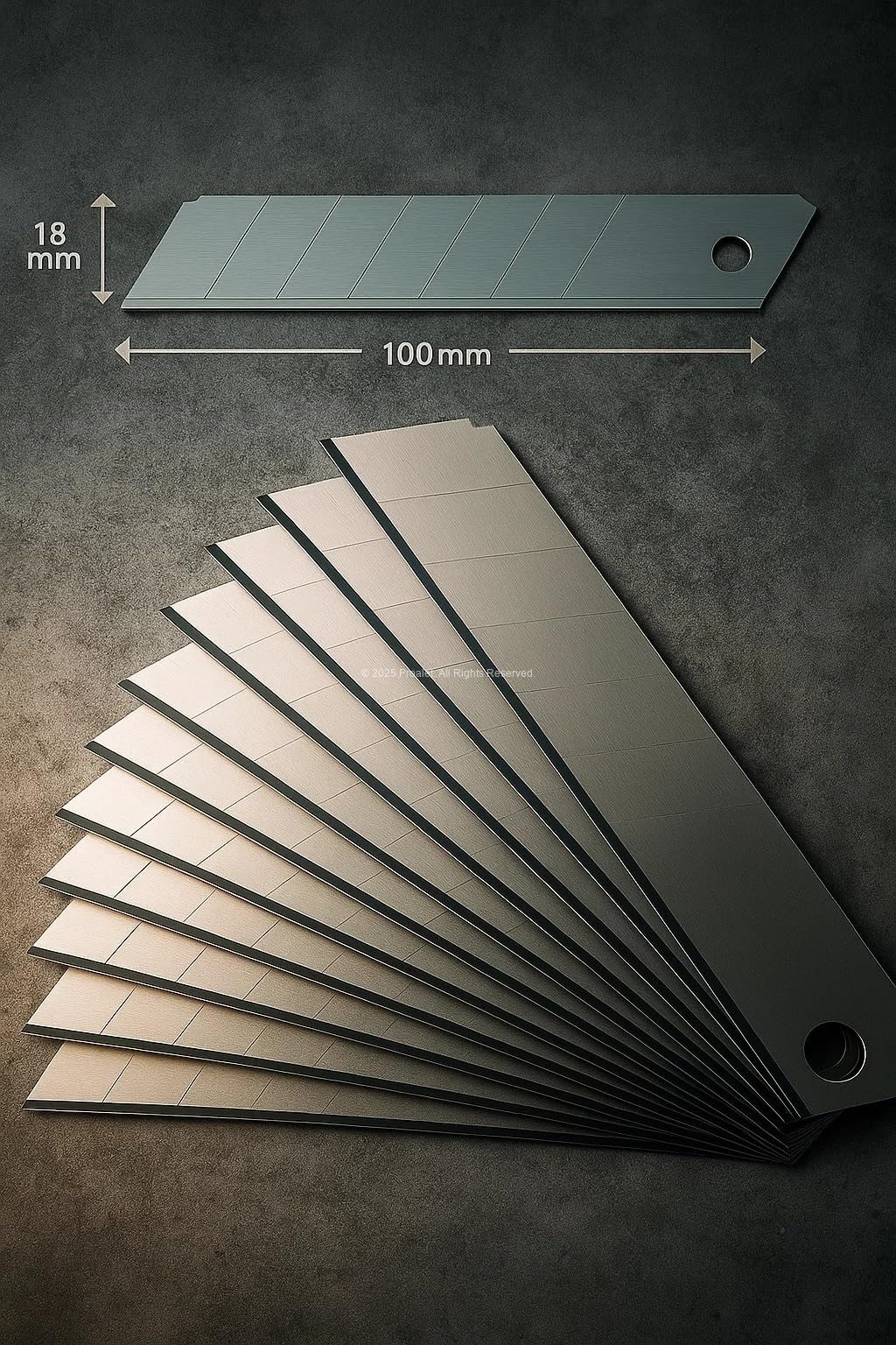 Proalet Maket Bıçağı Yedeği, 18 mm x 0,5 mm, Karbon Çelik, Ultra Keskin, Dayanıklı Uç, 7 Kırımlı, Endüstriyel Kesici Bıçak, Yedek Parça, İnce Detay Kesim (Standart, Adet, 10)