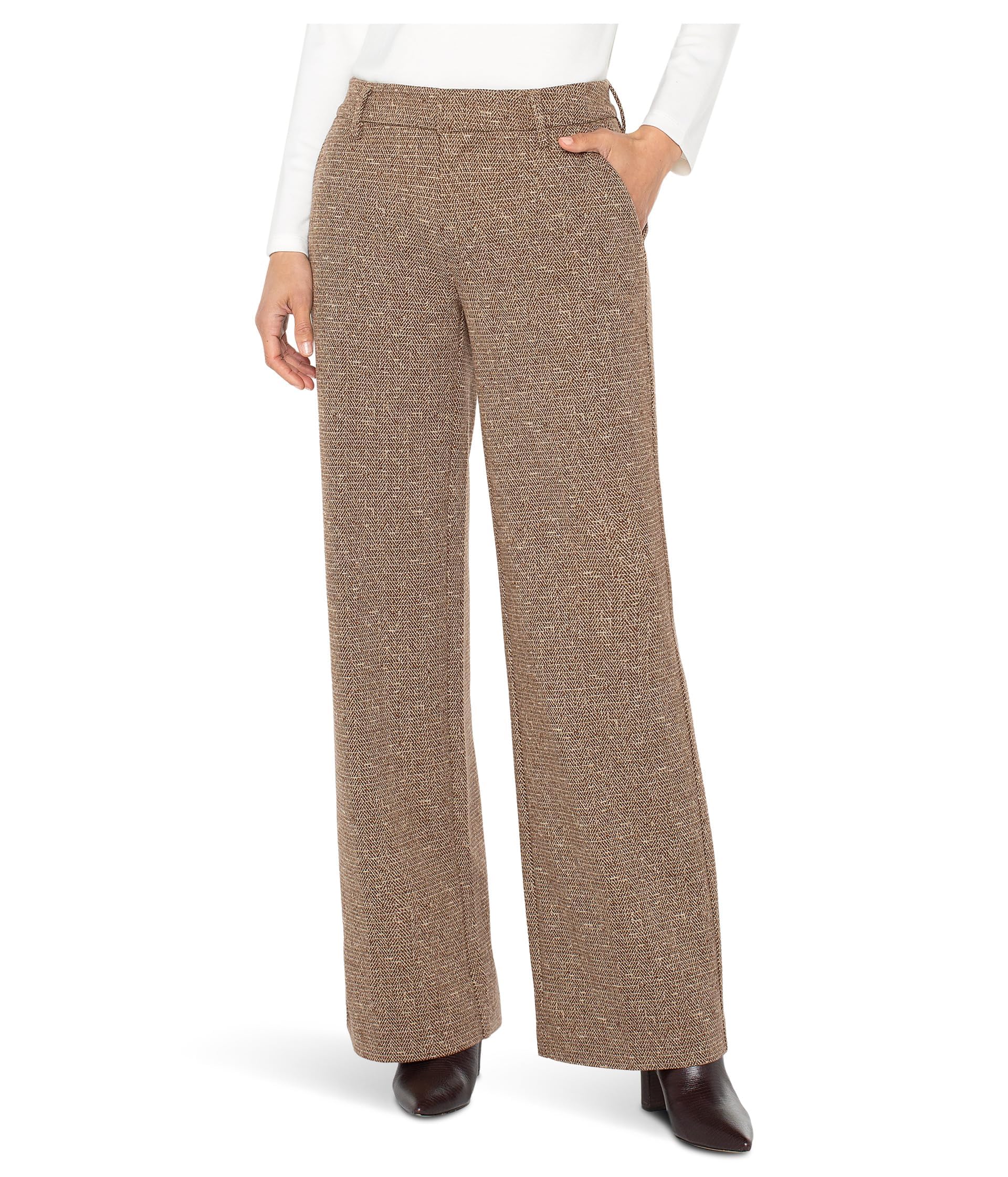 Liverpool Womens Kelsey Wide Leg Trouser Mid Rise Herringbone Knit