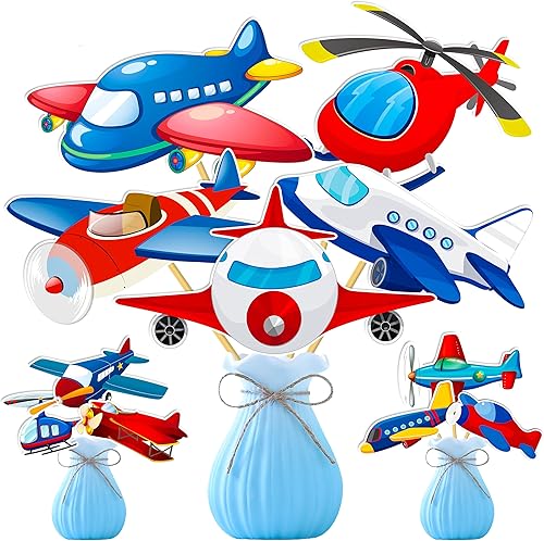 Miniatura 2 de 28 piezas de centro de mesa de avión, decoración de mesa de fiesta de avión, decoración de mesa de fiesta de cumpleaños, decoración de fiesta de