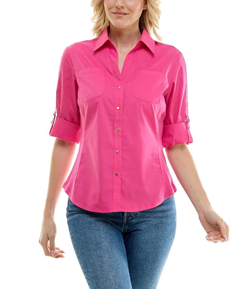 トップス treaturself/ Rose accent shirt blouse Rose accent shirt blouse – Treat Ürself