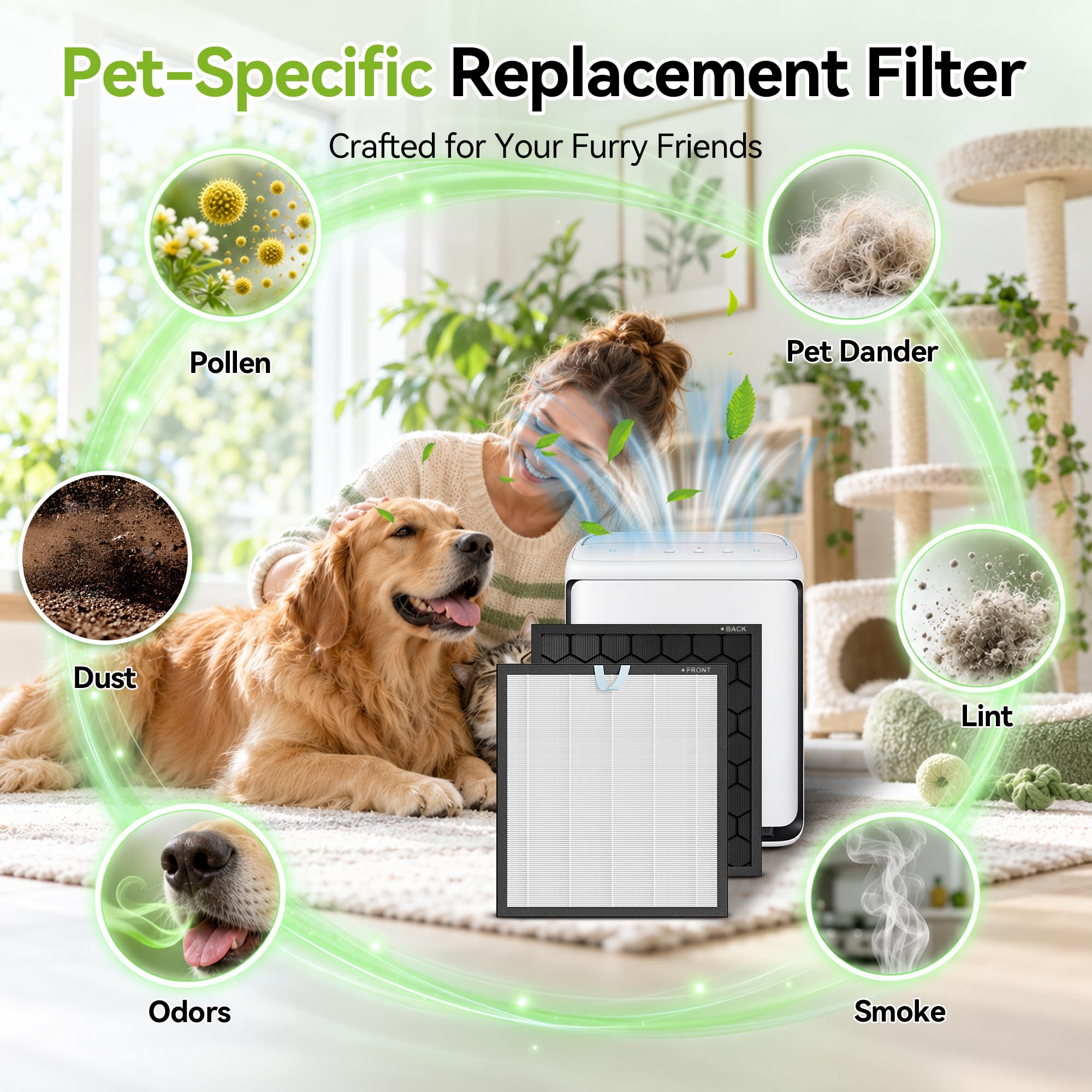 Vital Pet Pro Filtre de rechange pour purificateur d'air Levoit Vital Pet