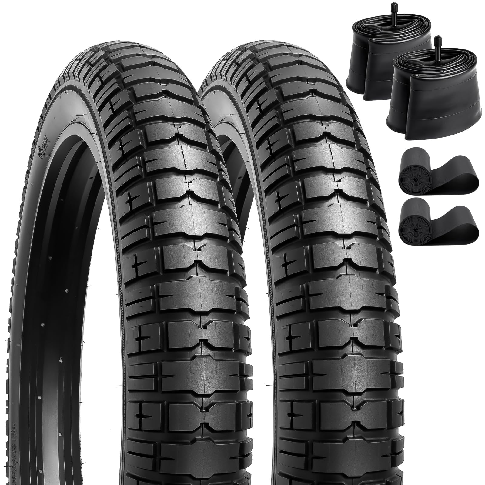 YUNSCM 2-PCS 26-inchx4.0-inch Heavy Duty Fat E-Fietsbanden 26x4.0/98-559 and 26-inch Heavy Duty Binnenband Schrader Valve Compatible with 26x4.0 26X4 All-TerrainFietsbanden and Binnenband