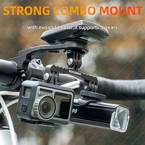 Miniatura 4 de ROCKBROS Soporte delantero para bicicleta compatible con Garmin, Bryton, GoPro, manillar de bicicleta de 1.25 pulgadas1.252 in