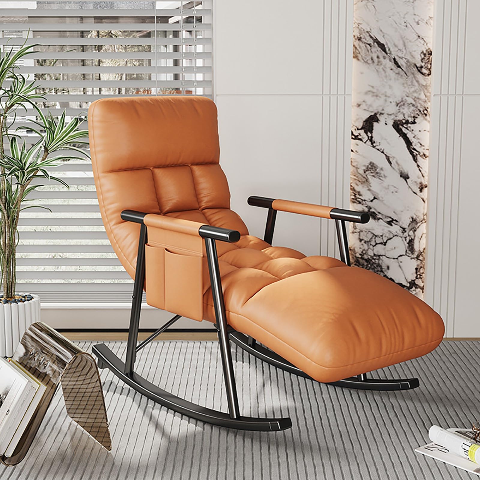 Genérico Silla reclinable de Gravedad Cero para Exteriores, Silla Mecedora para Exteriores, Silla de Patio Totalmente Acolchada, sillas reclinables para Patio para Acampar al Aire Libre en el interio