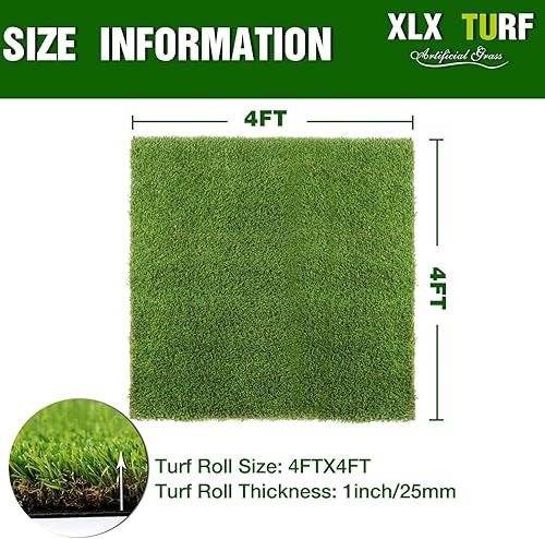 Miniatura 10 de XLX TURF - Alfombra con césped artificial gruesa para interiores y exteriores suave y realista para mascotas jardín paisaje de 3 x 5 pies
