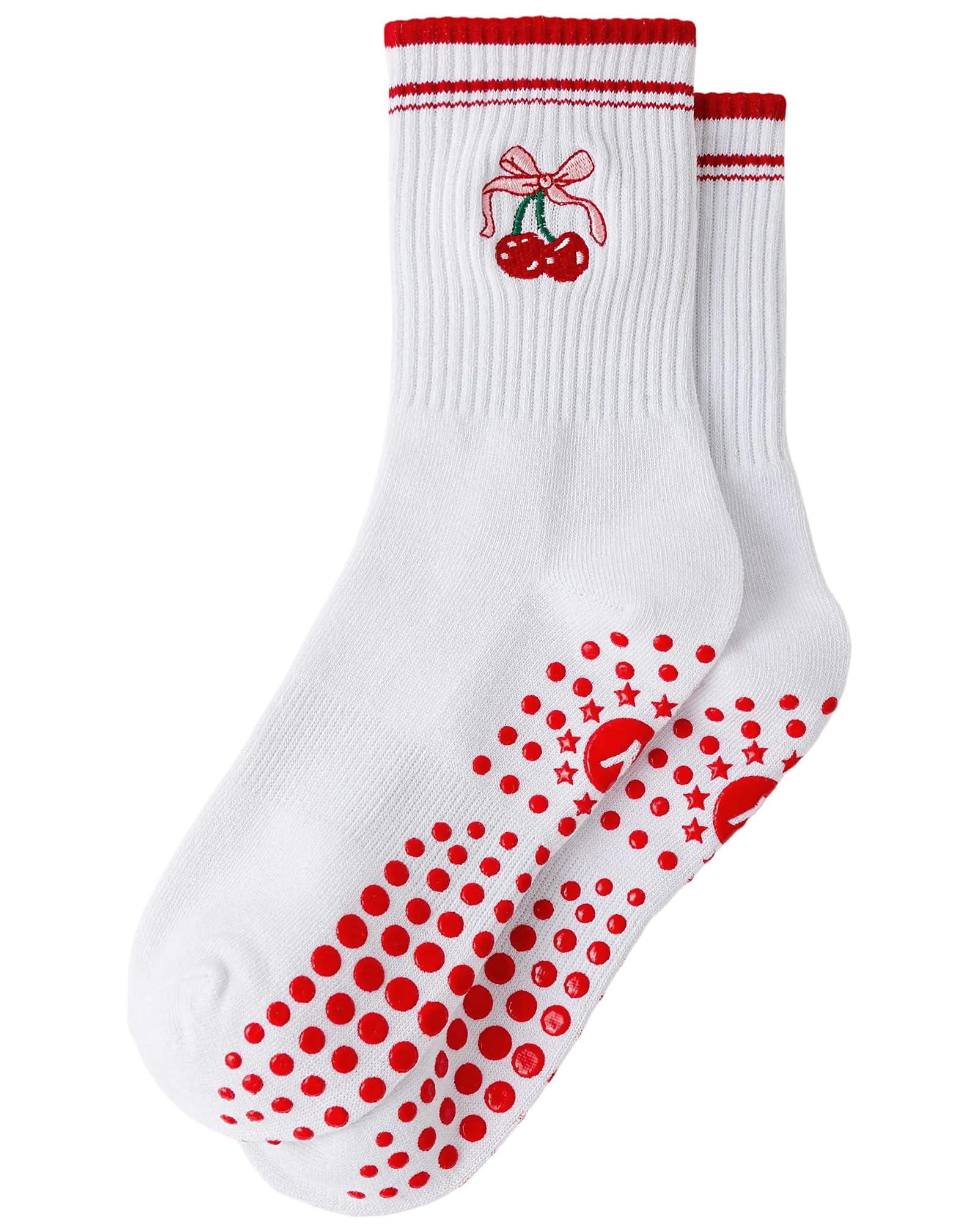 Yawlsow Pilates Stoppersocken für Damen Yoga Rutschfeste Grip Socken Niedlich Reformer Pilates Antirutsch Socken mit Noppen für Ballett Barre Tanz Trampolin Krankenhaus Fitness Zuhause