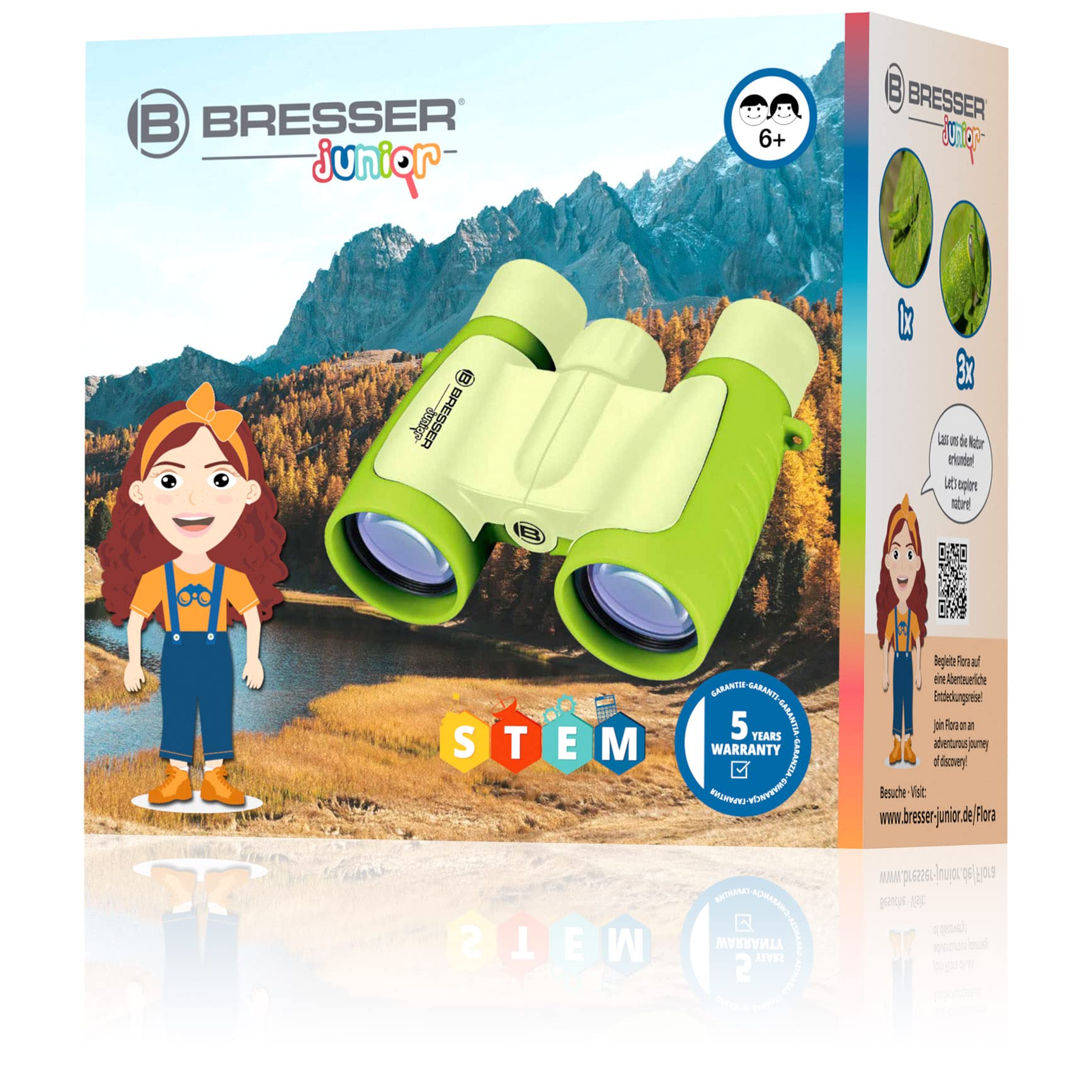 Bresser Junior - Binocolo per bambini, ingrandimento 3x, 30 cm