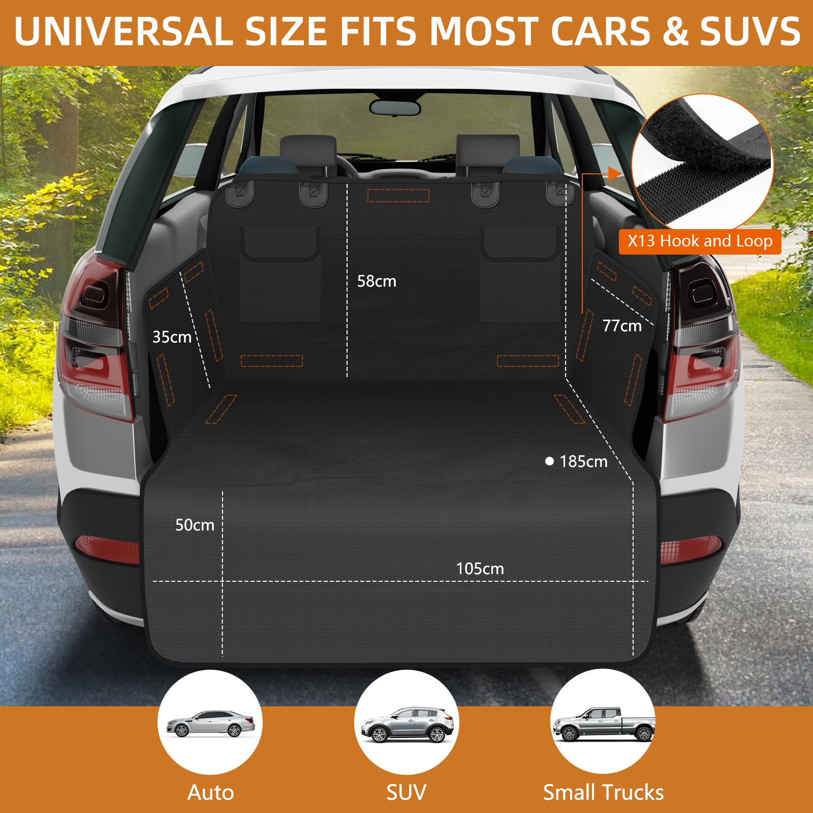 Protection de coffre universelle pour chien - 185 x 105 cm - Imperméable et résistant aux rayures - Pour voiture, SUV