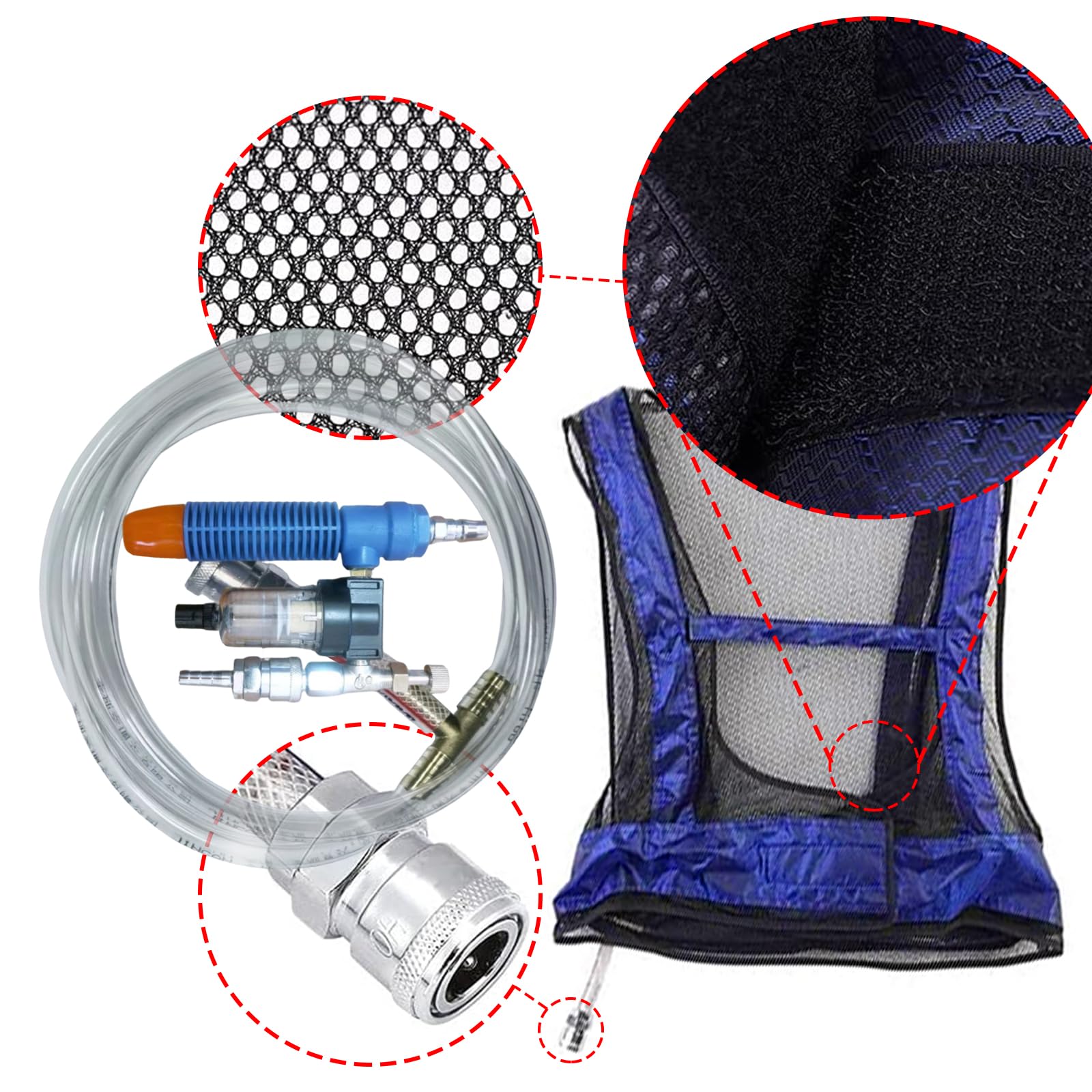 Gilet en nylon refroidi par air comprimé pour chauffage élevé avec réglage facile de la température et utilisation quotidienne confortable