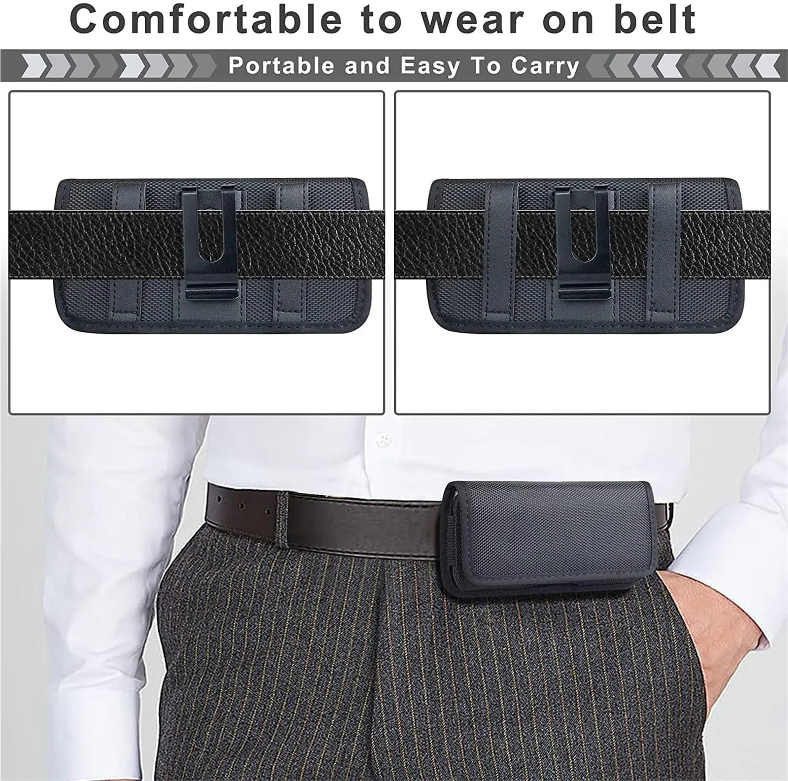 Phone Holster Case Nylon Cell Belt Clip 3.5-6. inch Pouch Carrying Waist Bag for per Escursionismo, Campeggio(XL)