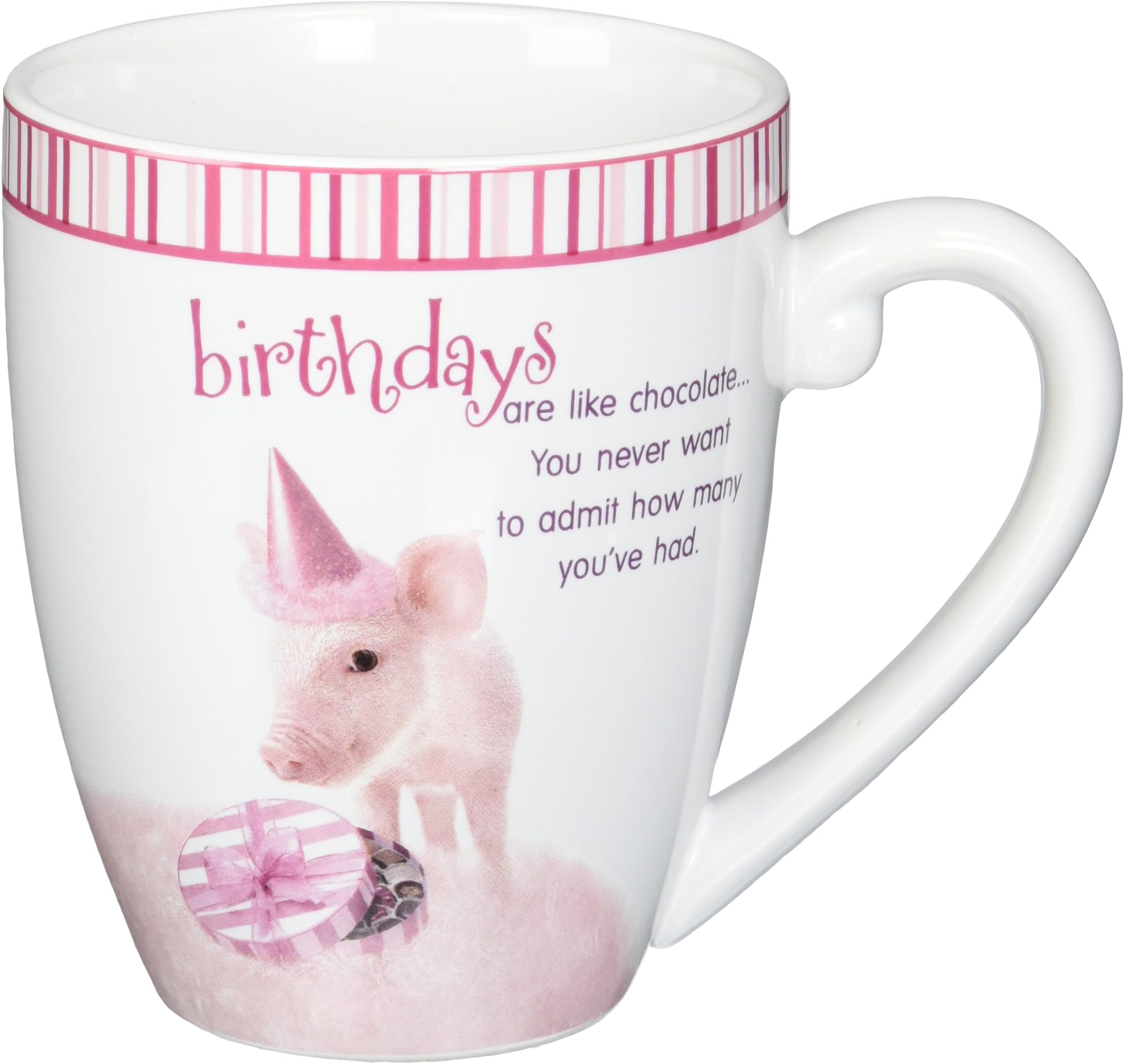 Shaded Pink by H2Z 17-Ounce Celebrate Pig Mug, 4-3/4-Inch