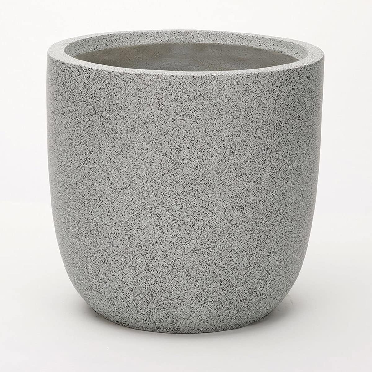 Apta Fibre Clay Granito Egg Pot With Pot Feet 39cm Frost Proof Flower Pot Garden Planter-Grey