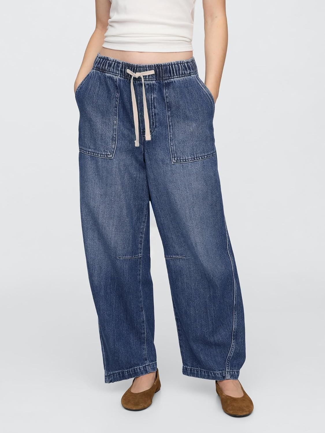 Gap Womens Pull-on Barrel Denim Jean - Image 3