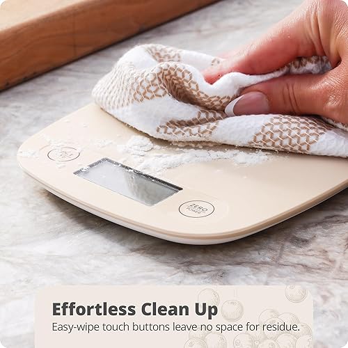 Miniatura 4 de Greater Goods Báscula de cocina esencial, plástico, báscula digital de cocina y báscula de preparación de alimentos, diseñada en San Luis, blanco