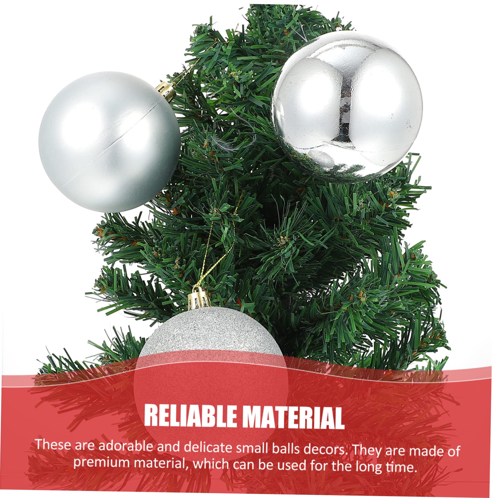 ABOOFAN 24stücke Weihnachtskugelanhänger für Drinnen und Draußen Dekoration Kleine Hängende Kugeln Weihnachtsbaumanhänger Weihnachtsdekoration