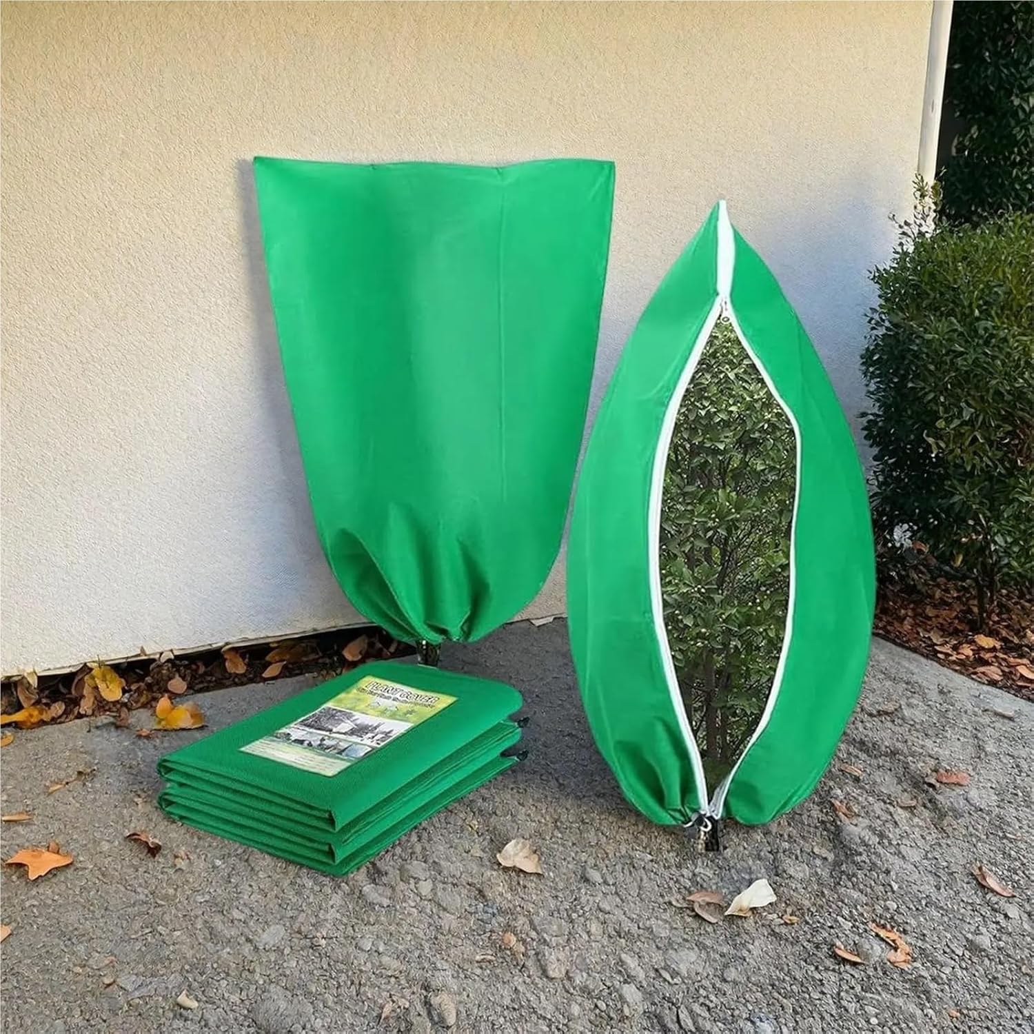 Plant Covers Freeze Protection 4 Pcs Reusable Plant Freeze Covers - Drawstring, Winter Crop Insulation